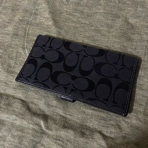 Black Coach Signature Checkbook Cover